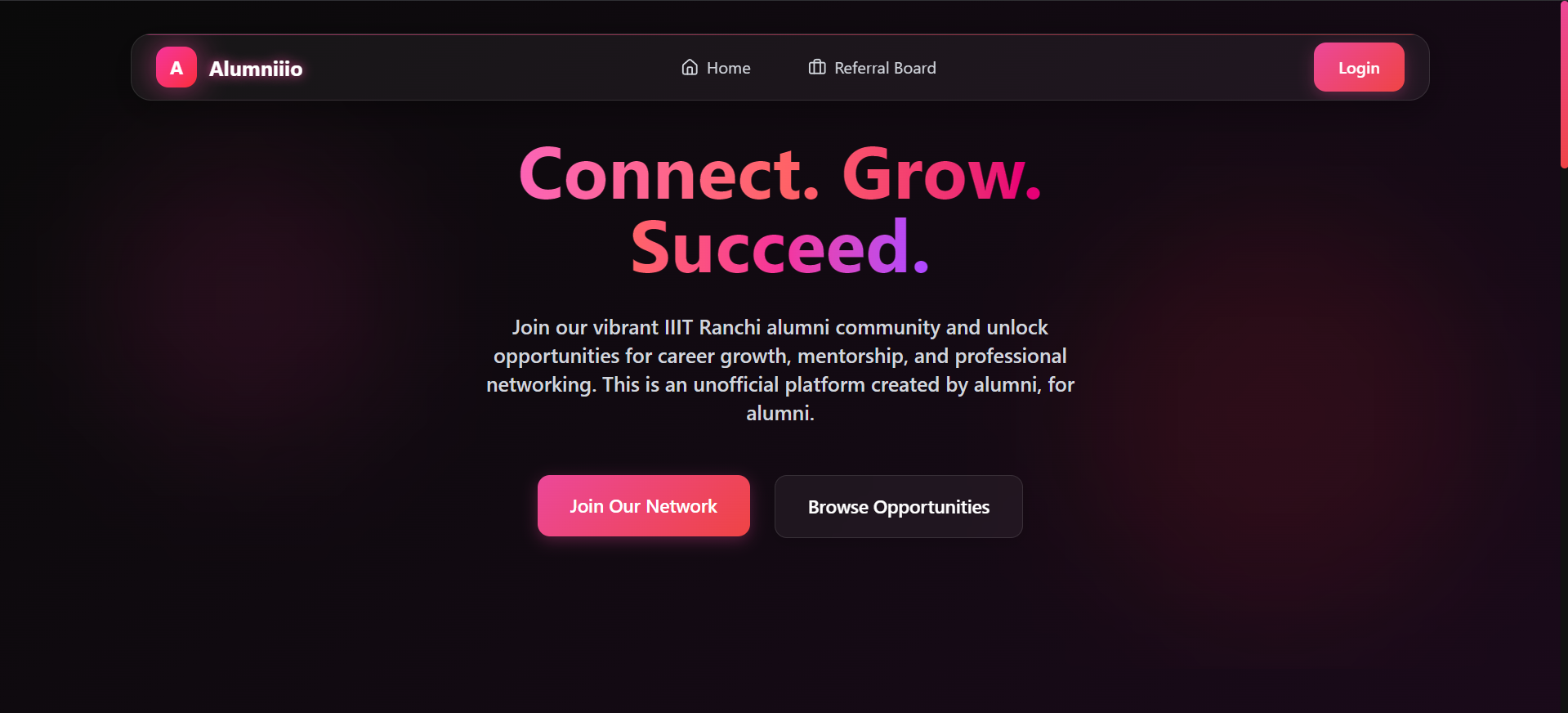 ALUMNI PORTAL screenshot